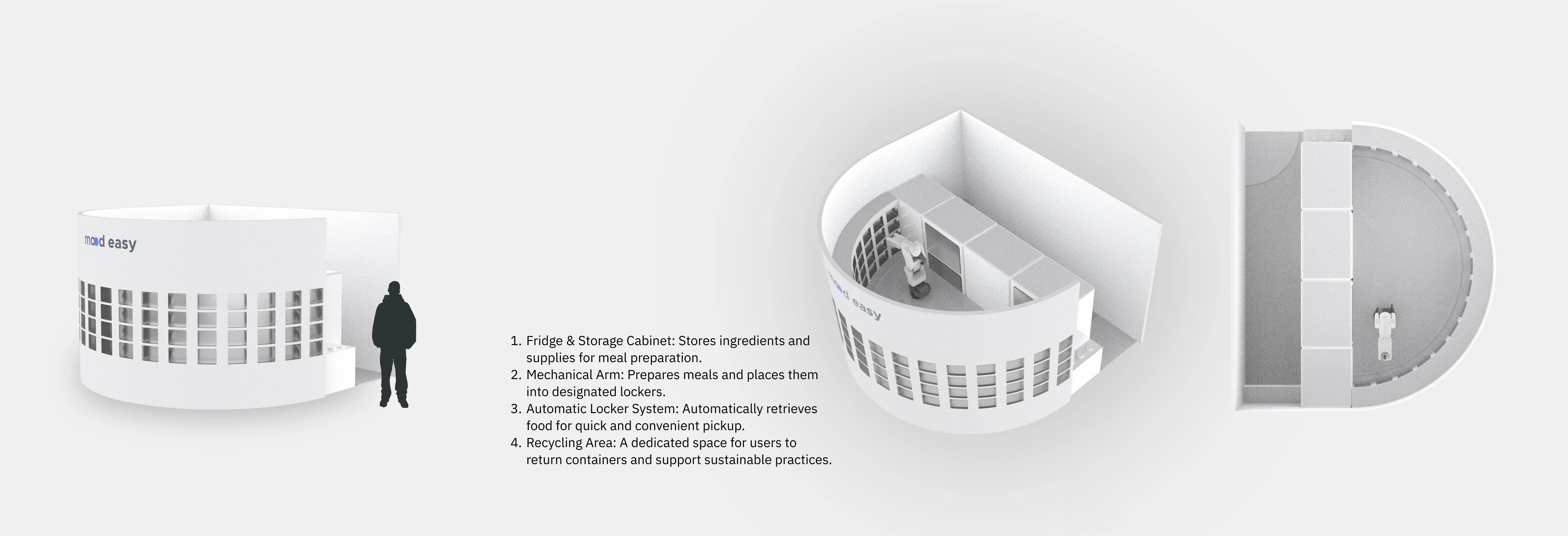 A detailed store model of an unmanned breakfast shop designed for Taiwan's commuters.